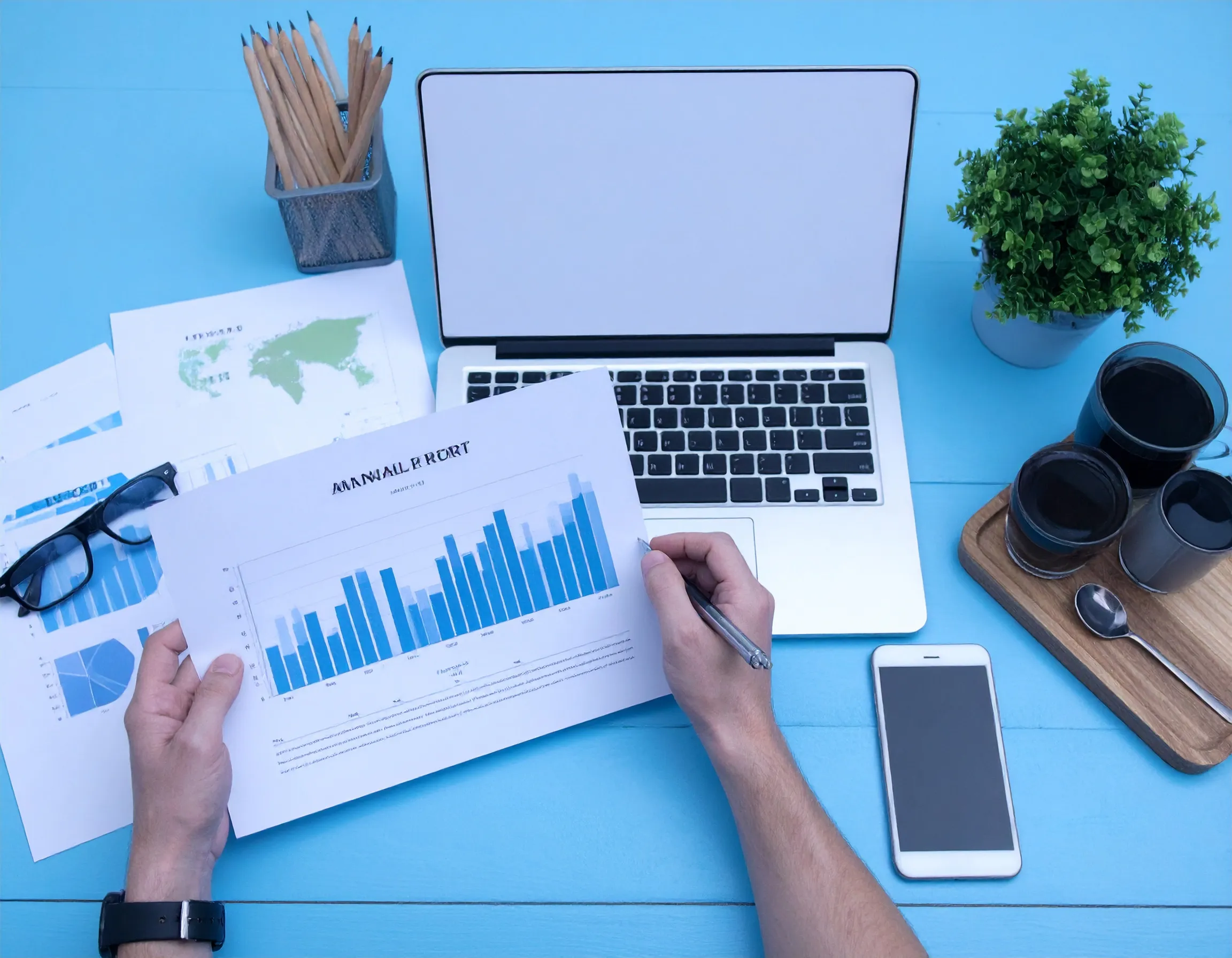 A person doing their Tax Return.